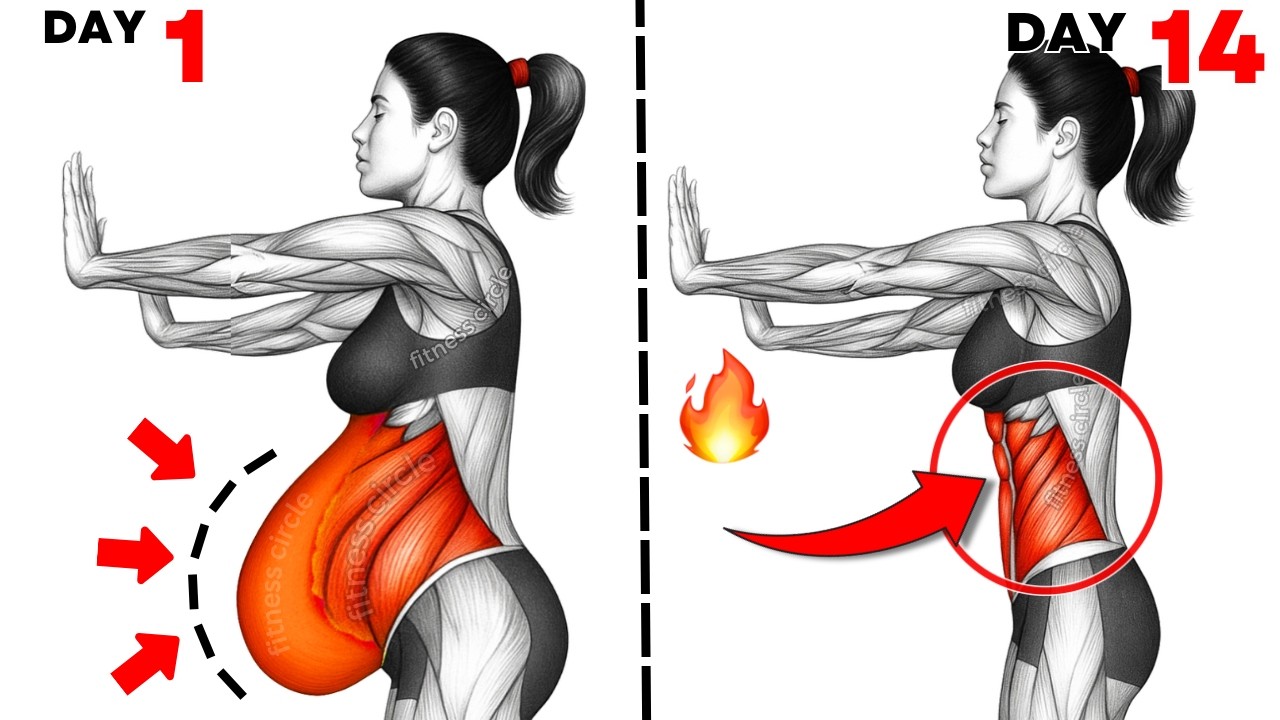 ➜Best Standing Exercises to Loss Stubborn Belly Fat🔥Burn Calories to Slimmer Your Waist in 1 week