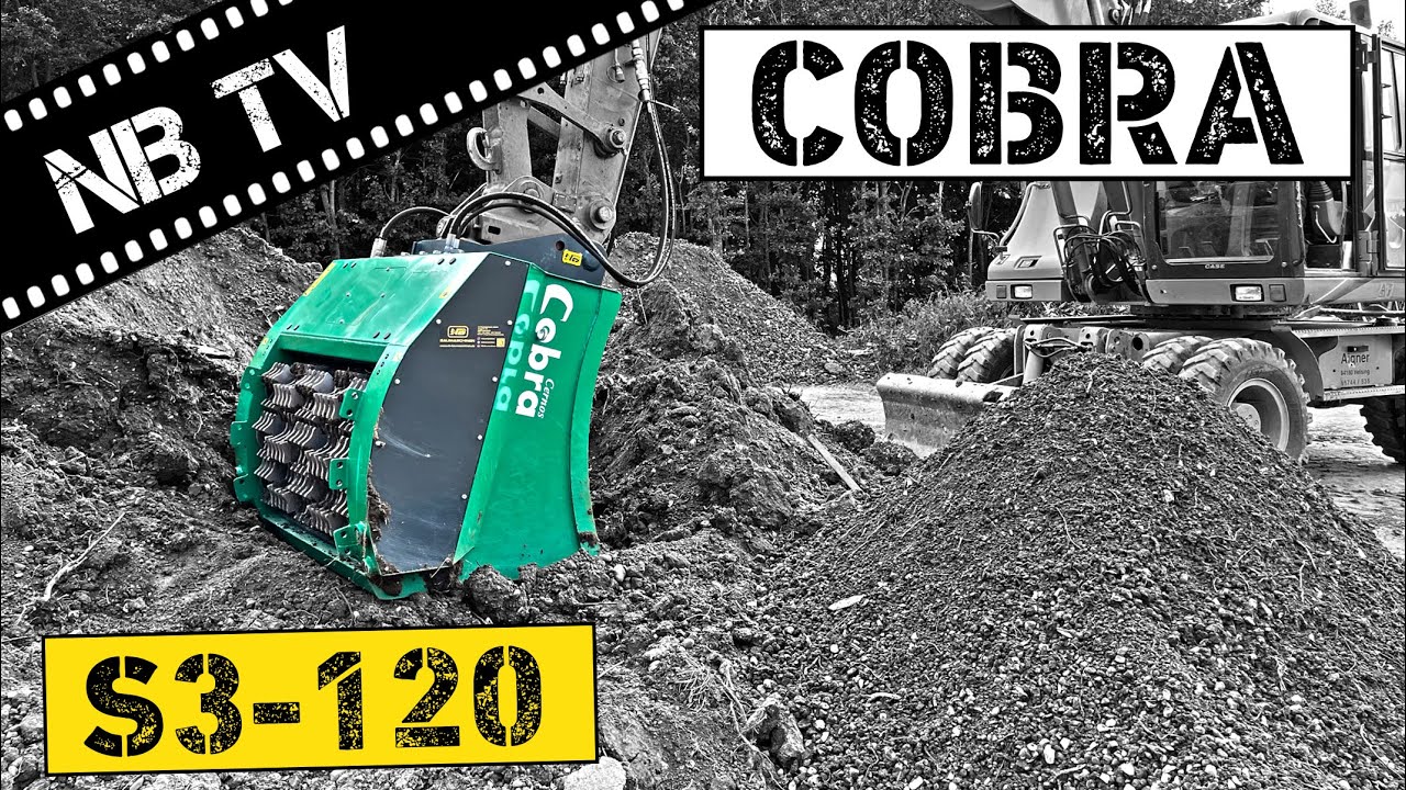 COBRA S3 - 120 | Schaufelseparator | Siebschaufel mit Case Bagger | Kreuzscheibe