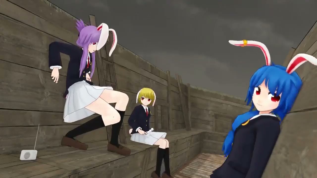 【東方MMD】Lunar War Moon Rabbits in the Trench- 机智的铃仙