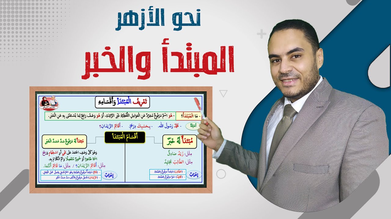 درس المبتدأ والخبر كاملا | الصف الأول الثانوي الأزهري | نحو الأزهر