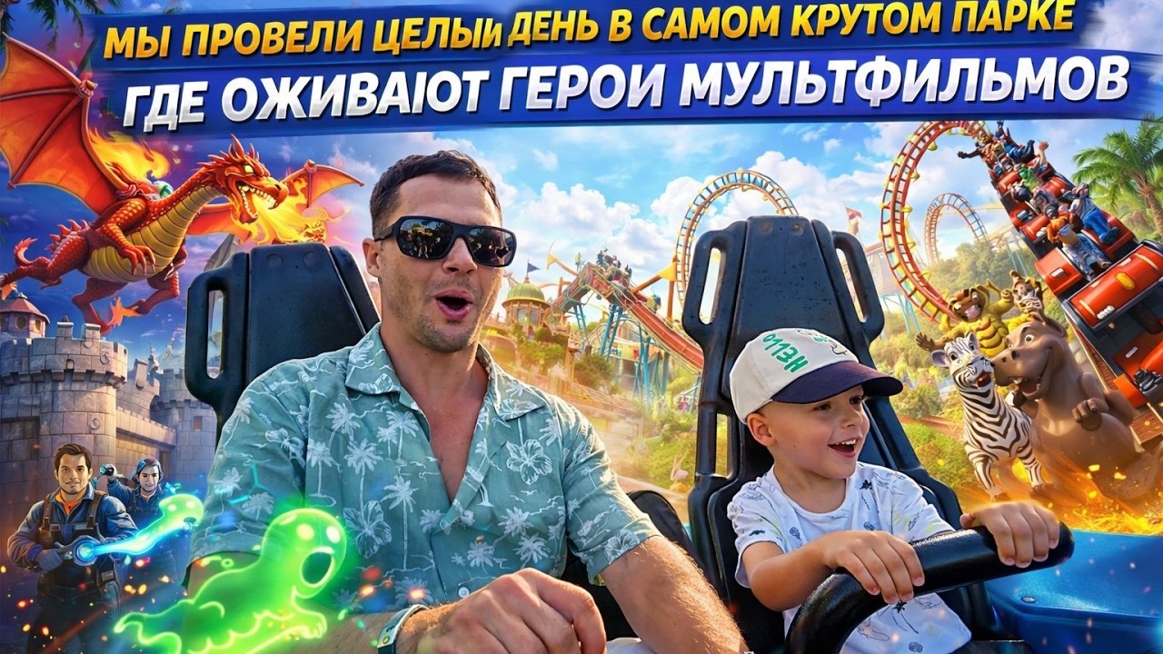 Мы провели ЦЕЛЫЙ ДЕНЬ в самом крутом ПАРКЕ, где оживают герои мультфильмов
