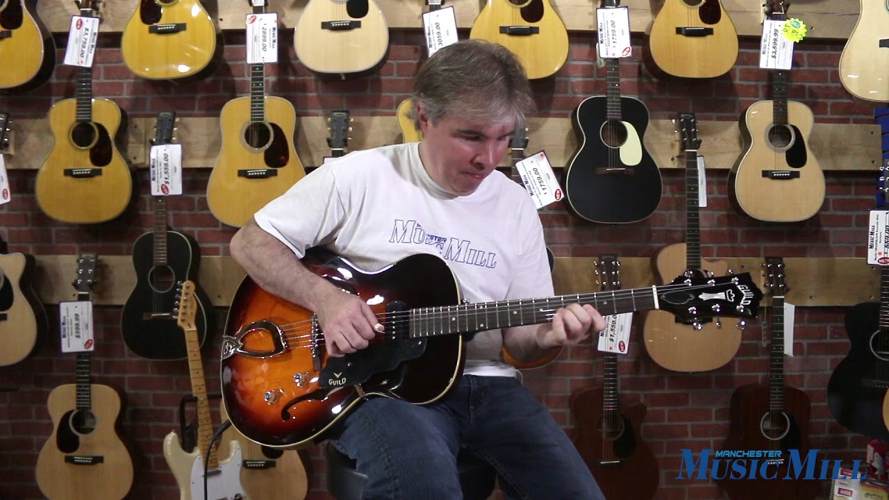 Guild T-50 Slim Vintage Sunburst Hollowbody Electric Guitar DEMO - MANCHESTER MUSIC MILL