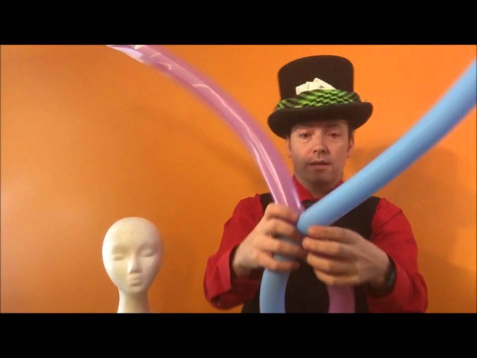 Balloon Twisting Lesson & Tutorial #68 Two Balloon Spiral Hat