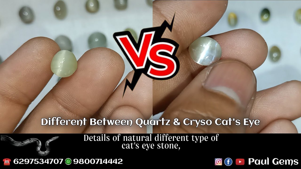 Quartz v/s Real Cryso Cats eye || Natural astrological cats eye different quality || certified cats👁