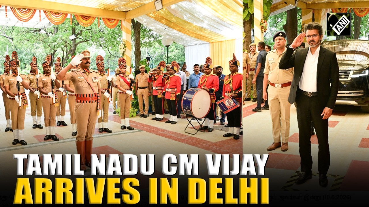 Tamil Nadu Chief Minister C Joseph Vijay arrives in Delhi to attend NITI Aayog meeting