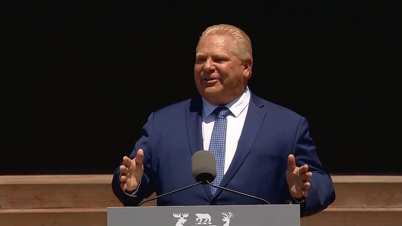 Full speech: Premier Doug Ford addresses crowd gathered outside Queen's Park