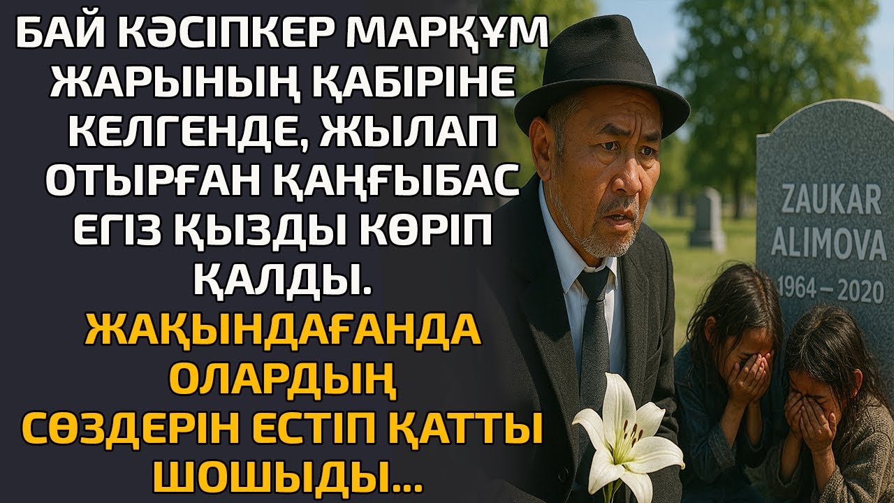 Бай кәсіпкер марқұм жарының қабіріне келгенде, жылап отырған қаңғыбас егіз қызды көріп қалды.Жақында