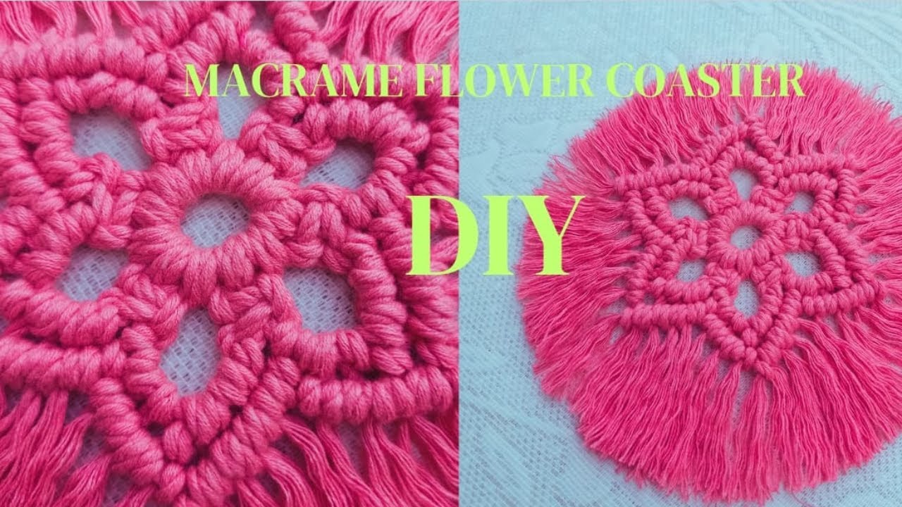 DIY Macrame Flower Coaster🌸 | Easy and Simple  Macrame  Coaster Tutorial  For Beginners