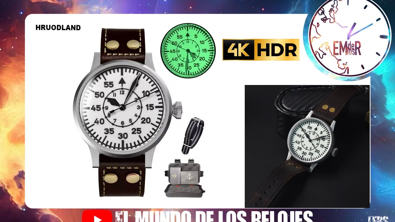 Reloj HRUODLAND Flieger Retro Pilot Tipo B: PT5000, Zafiro, Full Lume / Lo MEJOR de ALIEXPRESS