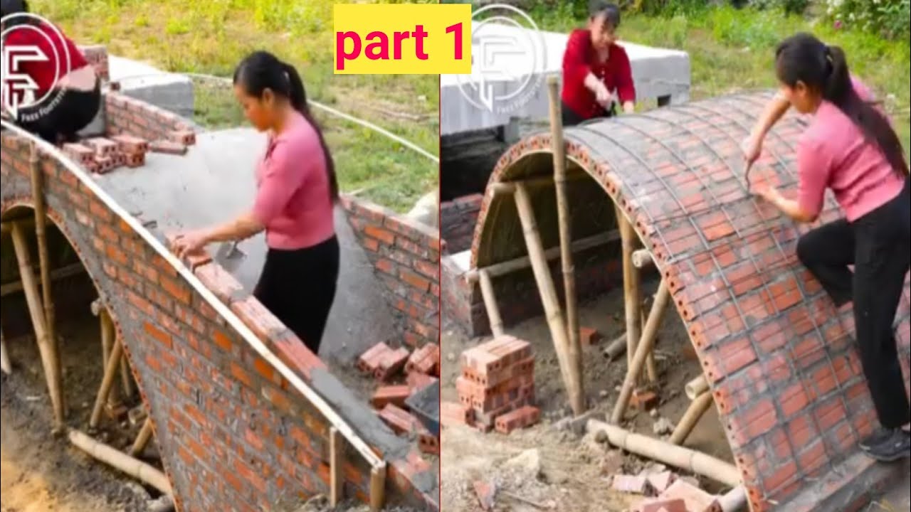 Amazing Forest Mini Bridge DIY &ndash; Real Bricks & Cement, 4-Day Build Project  part 1.