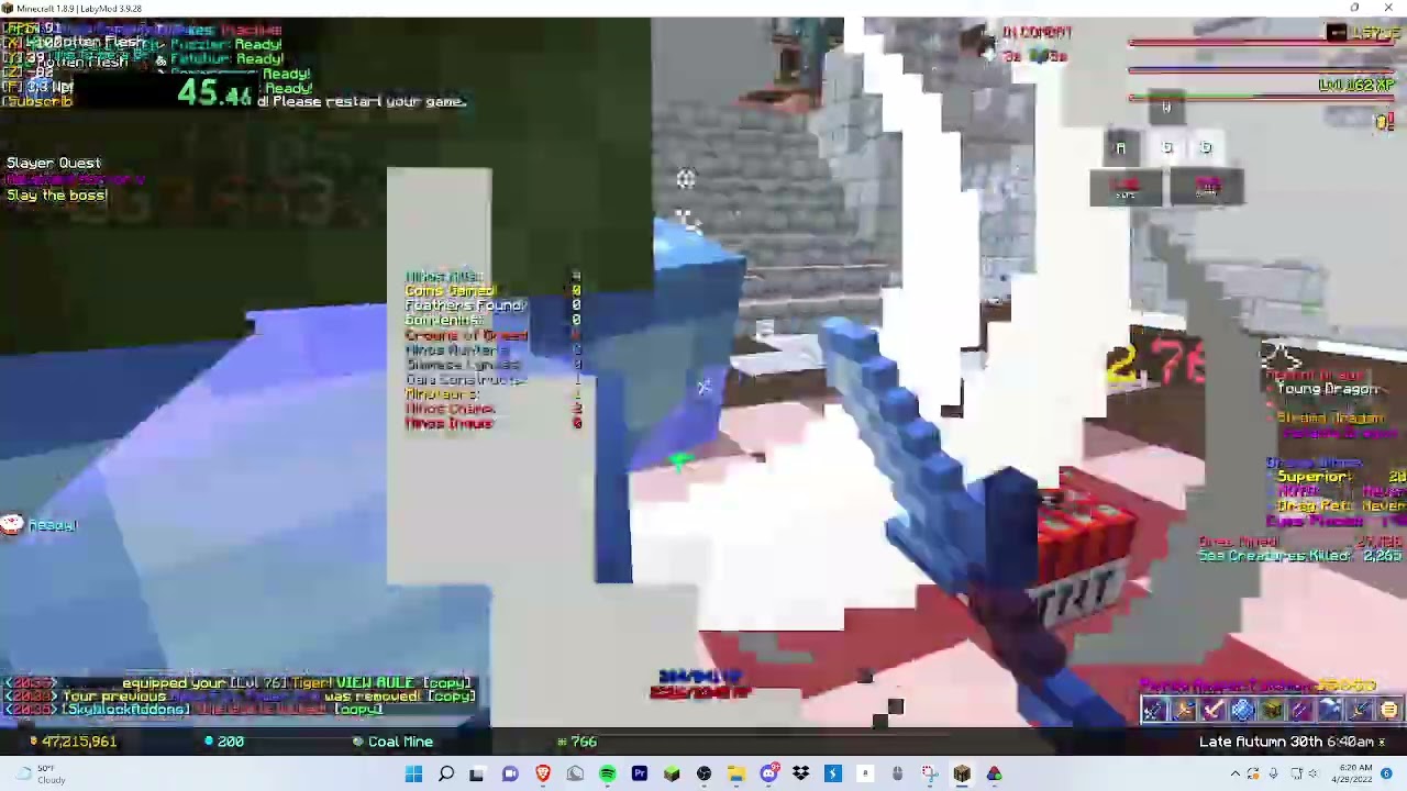 woah a rare drop in hypixel skyblock