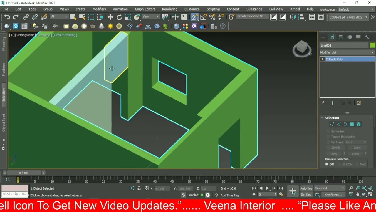 How To Make Wall /Door / Window In 3DS Max || Veena Interior