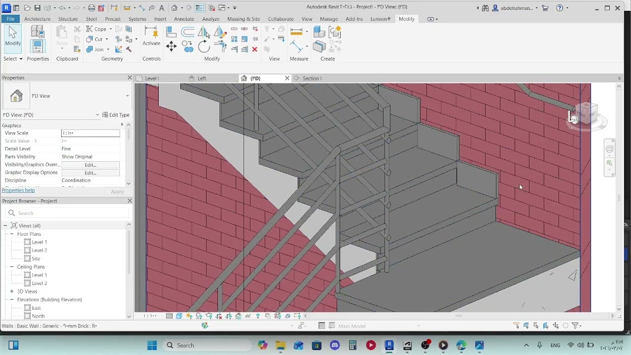 How to Create Skirting for stairs in Revit كيفية تصميم وزرات السلالم على الريفيت بشكل احترافى