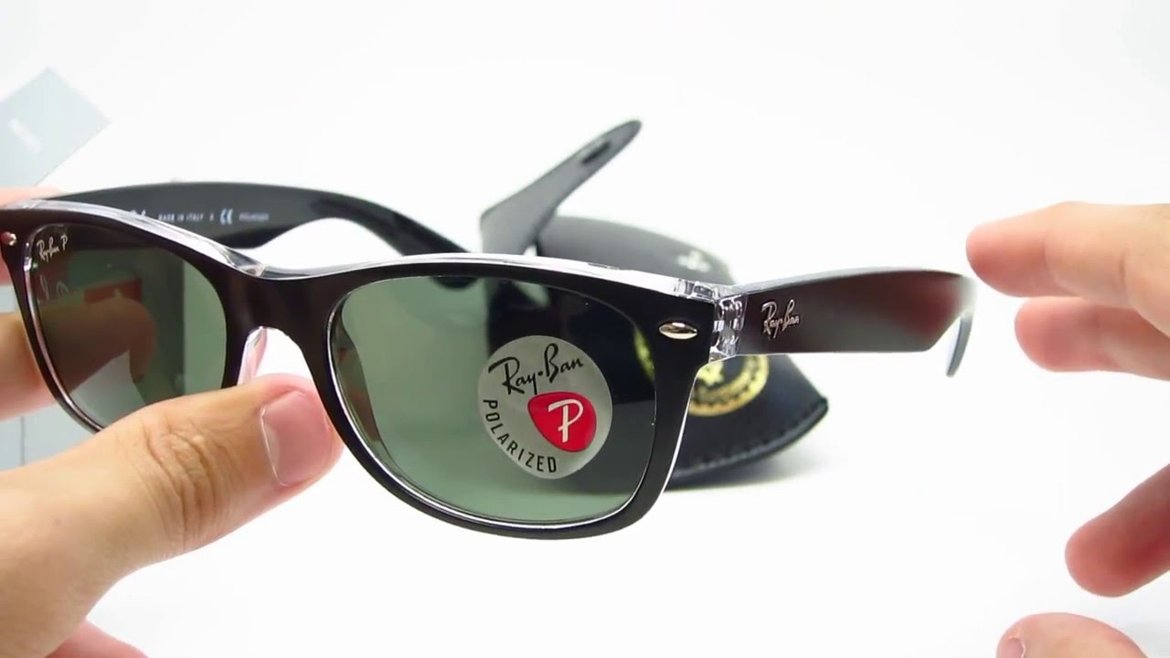 Ray-Ban RB 2132 Unboxing New Wayfarer Top Black on Transparent Polarized Sunglasses