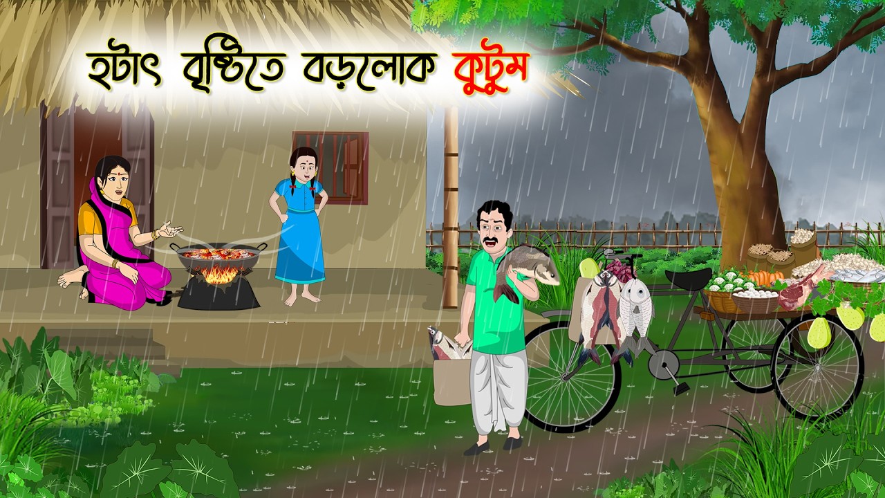 হঠাৎ বৃষ্টিতে বড়লোক কুটুম | Village Story | Thakumar Jhuli | Bangla Cartoon