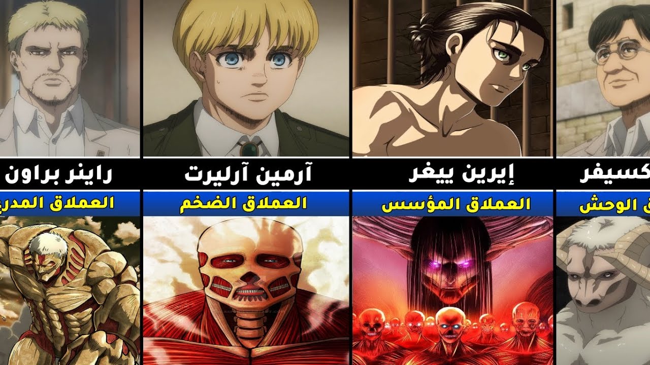 جميع العمالقة التي ظهرت في هجوم العمالقة - الجزء الرابع 2022