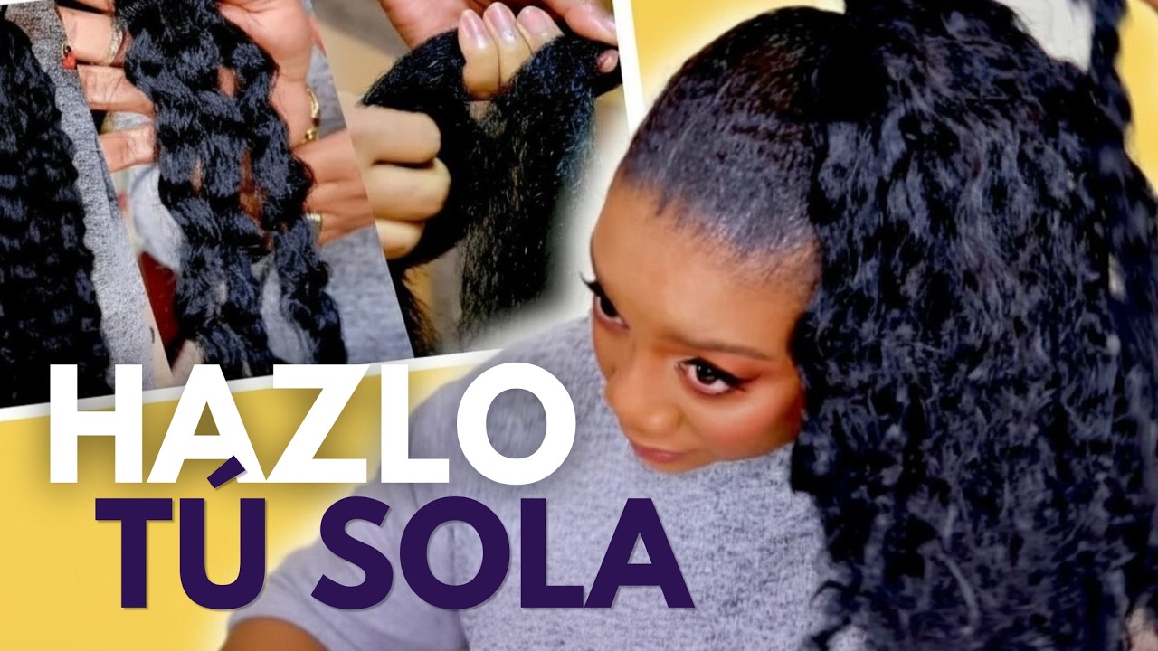 🔥 Cómo hacer moño postizo con kanekalon rizado | Peinado fácil y natural paso a paso