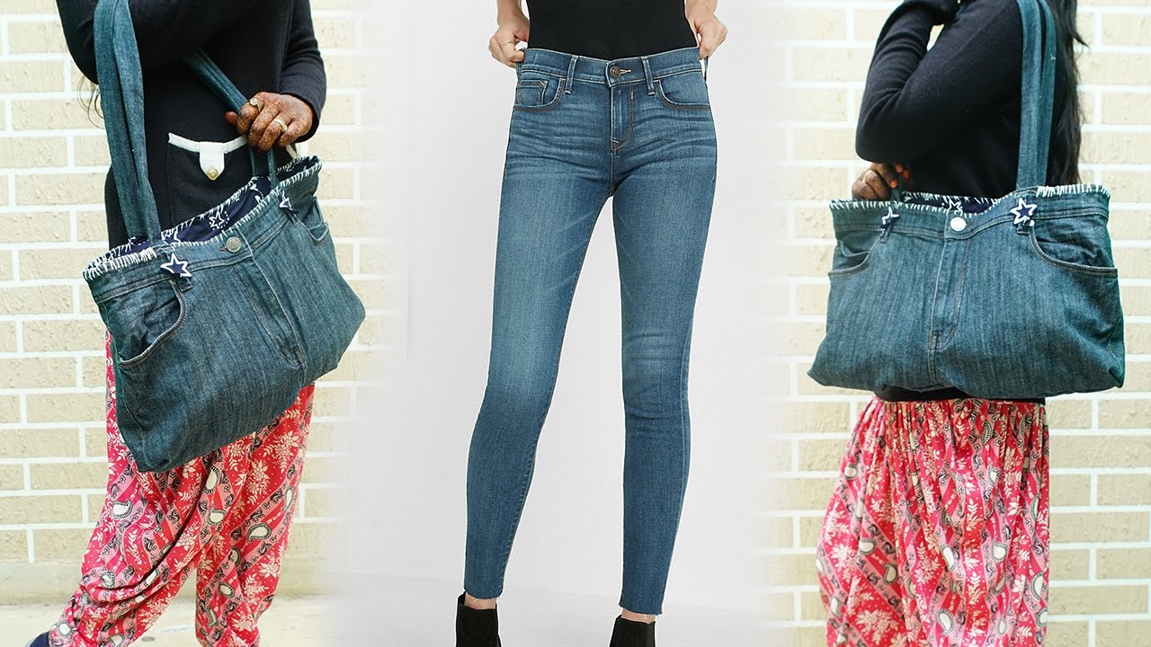 How To Make Hand Bag From Old Jeans - DIY | Refashion Clothes
