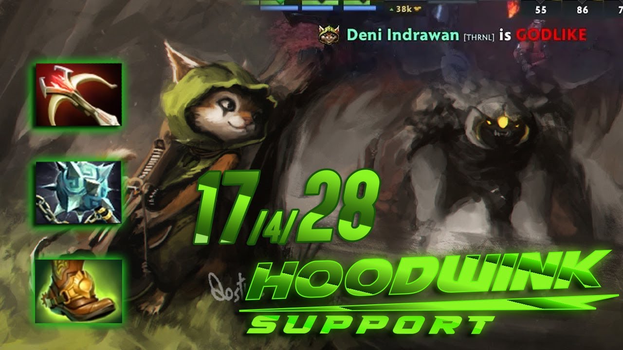 GODLIKE Hard Support Hoodwink, The Invisible Second Carry | Dota 2