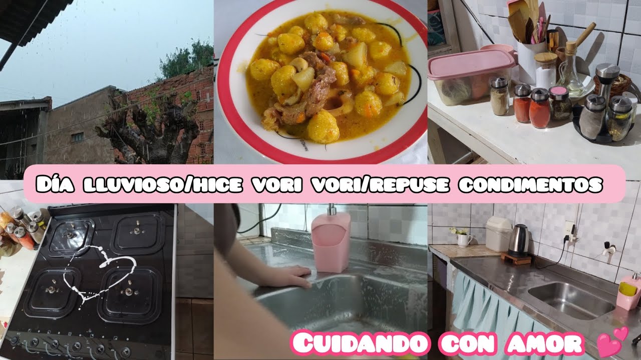 Mi RUTINA/cuide del hogar/hice caldo de vori/repuse mis condimentos limpieza en la cocina☺️💕