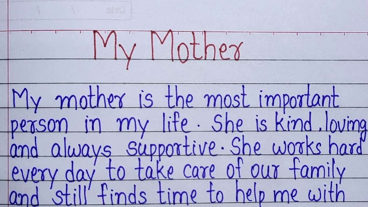 My Mother Essay l Essay on My Mother in English l Paragraph on My Mother l My Mother