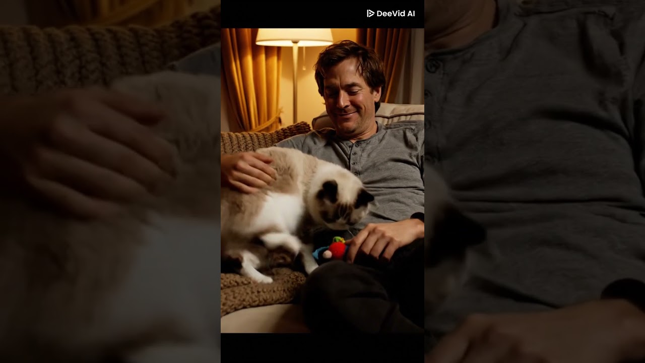 The cute  cat  notices the man #cutecat #fyp