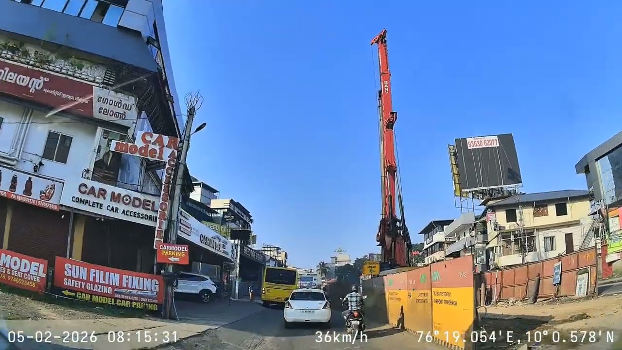 Kochi Metro Construction Vazhakalla to Kaloor | Dashcam footage #kochimetro #dashcam