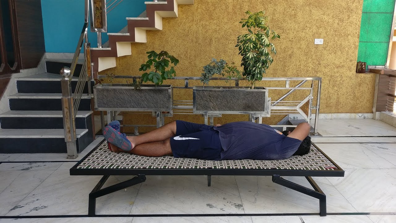 Learn building - Portable Space saving foldable steel bed for outdoor - By Ambros custom