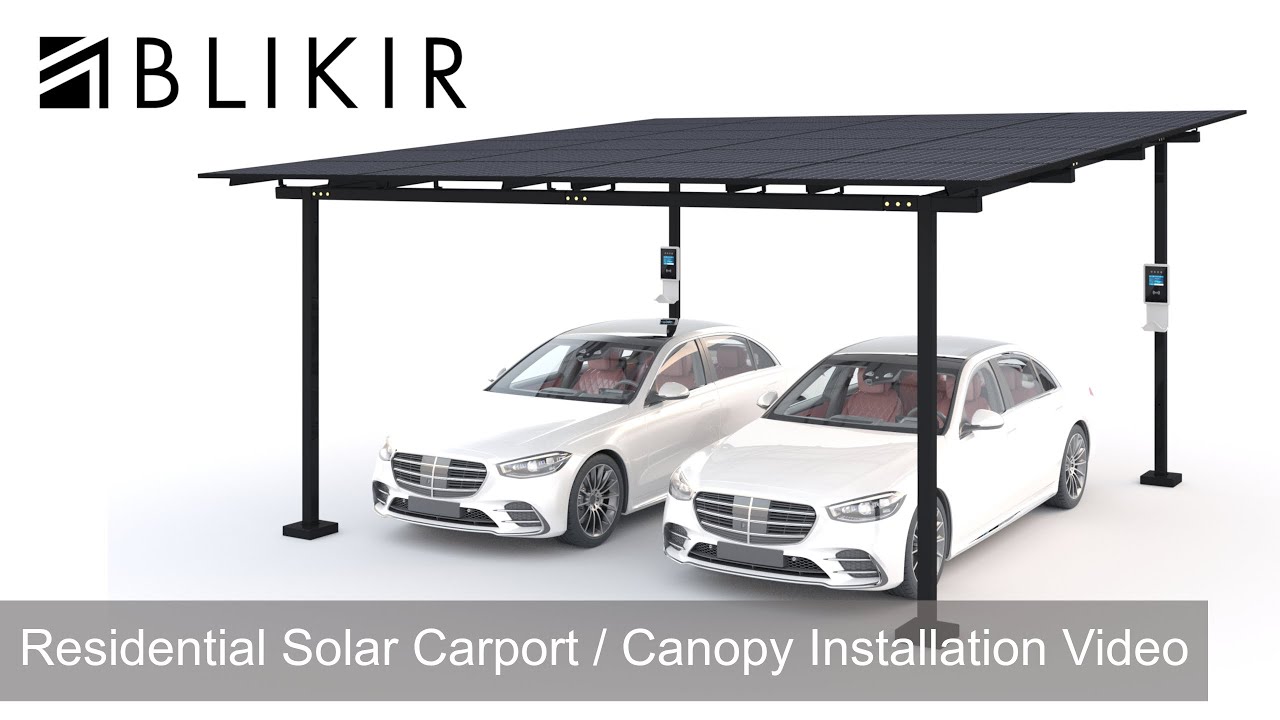 BLIKIR Residential Solar Carport and Canopy - Installation Video