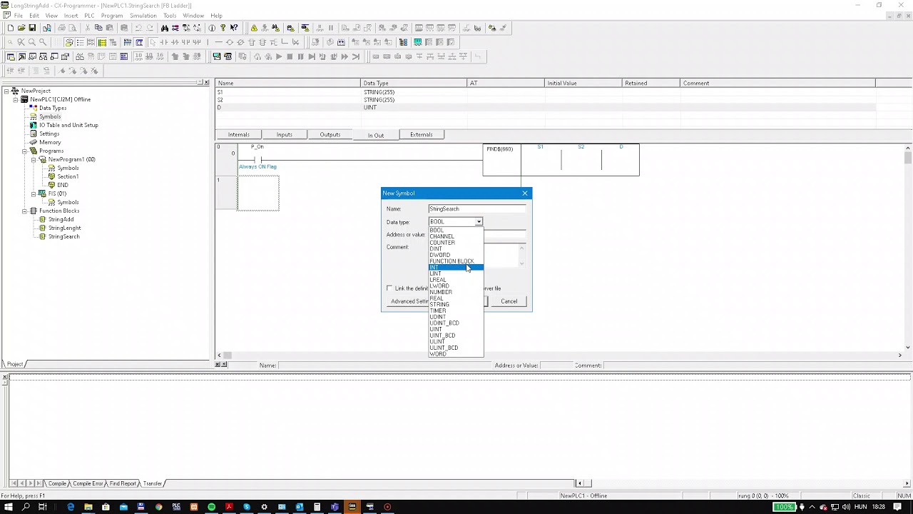 Handling strings over 255 characters, with Omron CJ PLC, in Structured text language