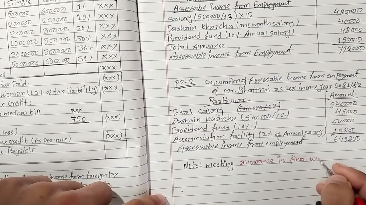 Income from employment numerical problem solves Part 1#bbs3rdyear #taxation #sanosir
