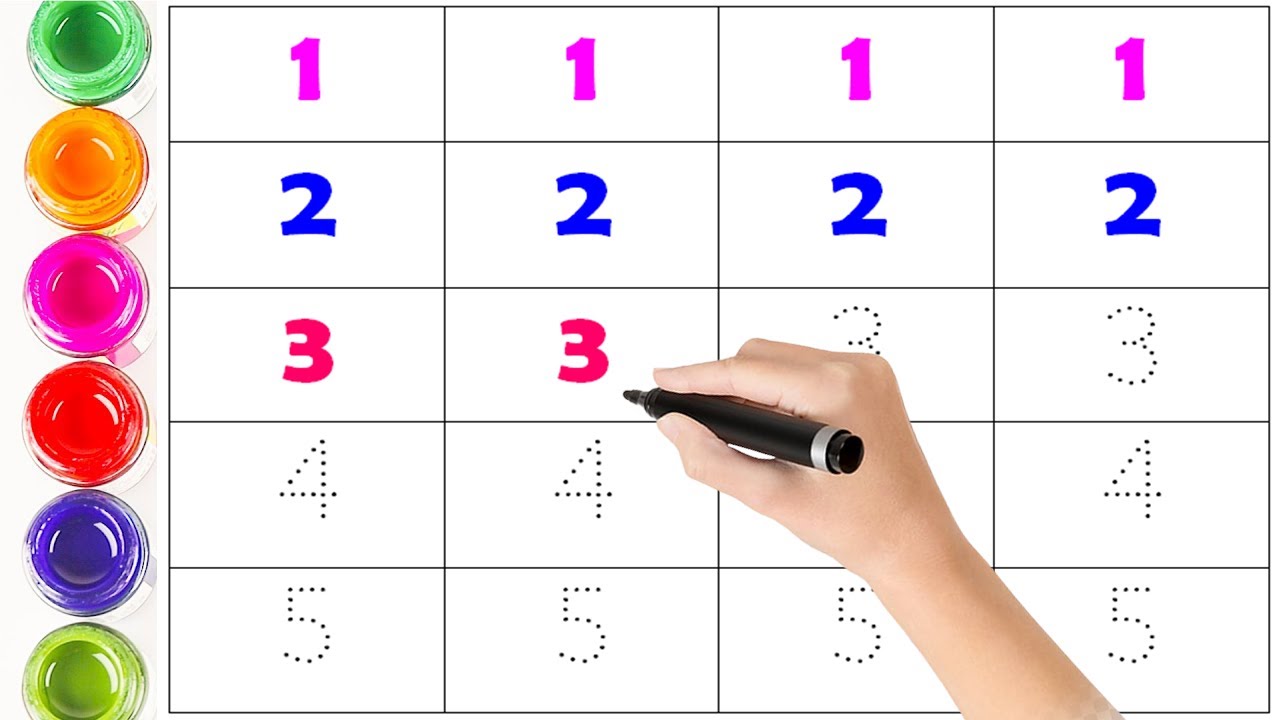 123 Numbers | 12345 Number Names | 1 To 5 Numbers Song | 1235 learning for kids with Colours