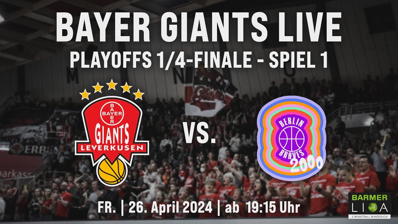 RE-LIVE | BAYER GIANTS Leverkusen vs. Berlin Braves 2000 | PO 1/4-Finale Spiel 1 | ProB Nord 2023/24