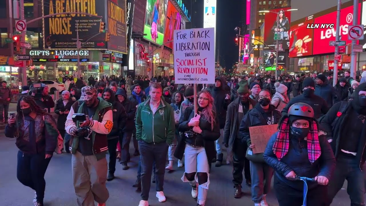 Tyre Nichols Protest Times Square Manhattan NYC 1.27.22
