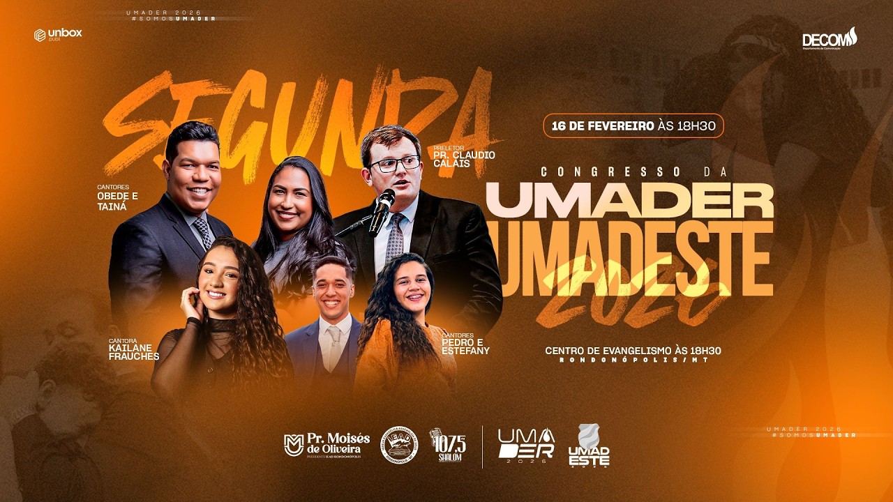 CONGRESSO UMADER & UMADESTE 2K26 - AO VIVO - 16/02/2026 - NOITE - DECOM - IEAD - RONDONÓPOLIS-MT