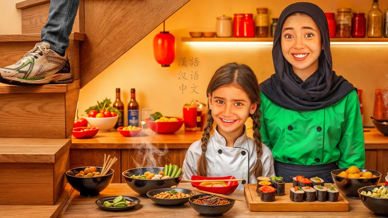 صنعت اكبر مطعم مأكولات اسيوية في المنزل🍣😱بابا انصدم من النتيجة😭!!