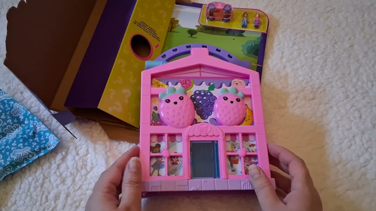 ASMR Unboxing Polly Pocket Pollyville Fresh Market | Soft Spoken, Tapping, Cardboard Sounds, Lofi