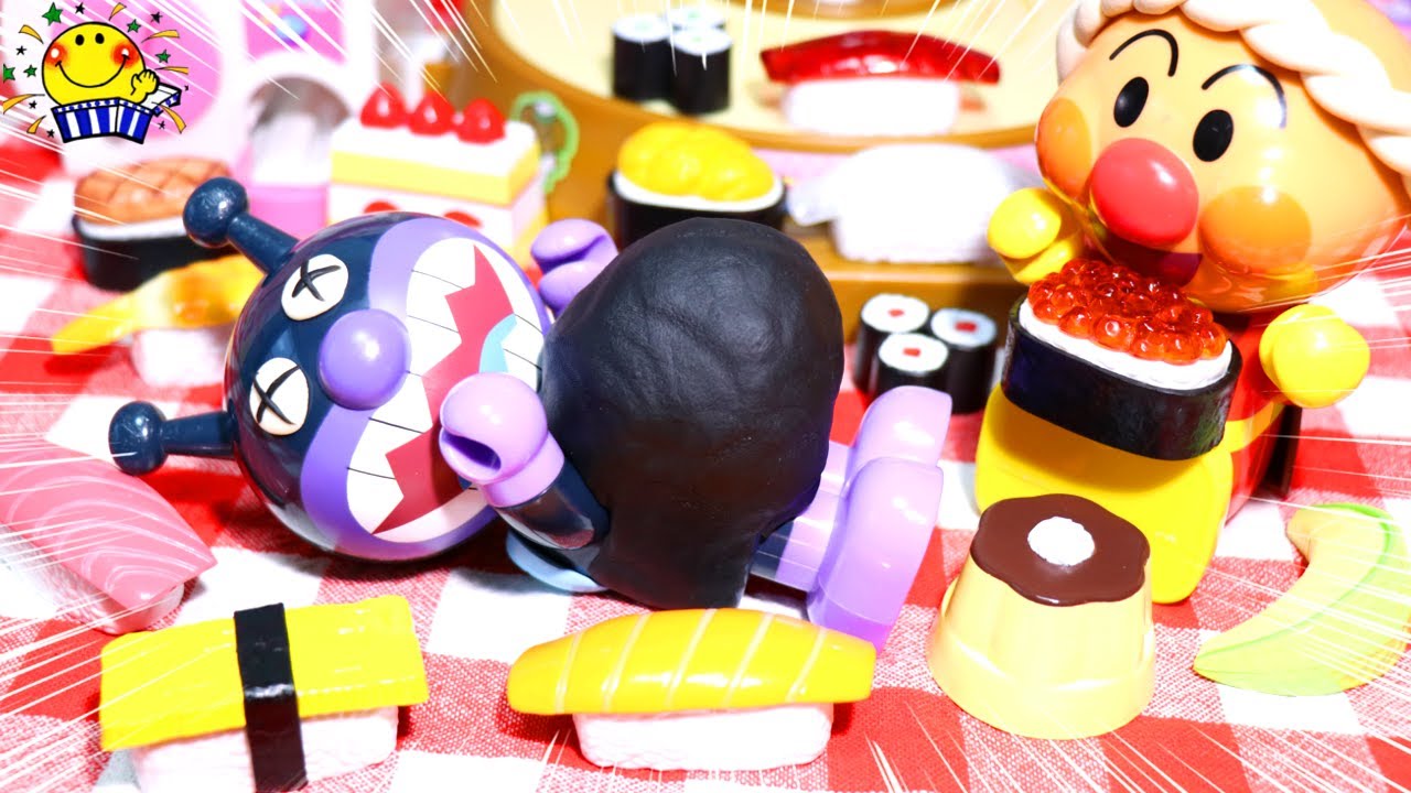 お寿司屋さんでお寿司を食べよう！回転寿司の店員さんとお料理おままごとごっこ🍣