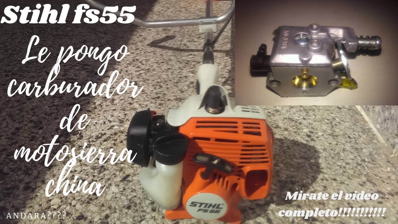 DESMALEZADORA STIHL FS 55 CON CARBURADOR DE MOTOSIERRA CHINA arranca o no arranca? 👍✔