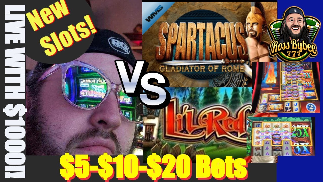 NEW SLOTS! LiL Red Vs Spartacus New Style Slot Machine BIG WINS!