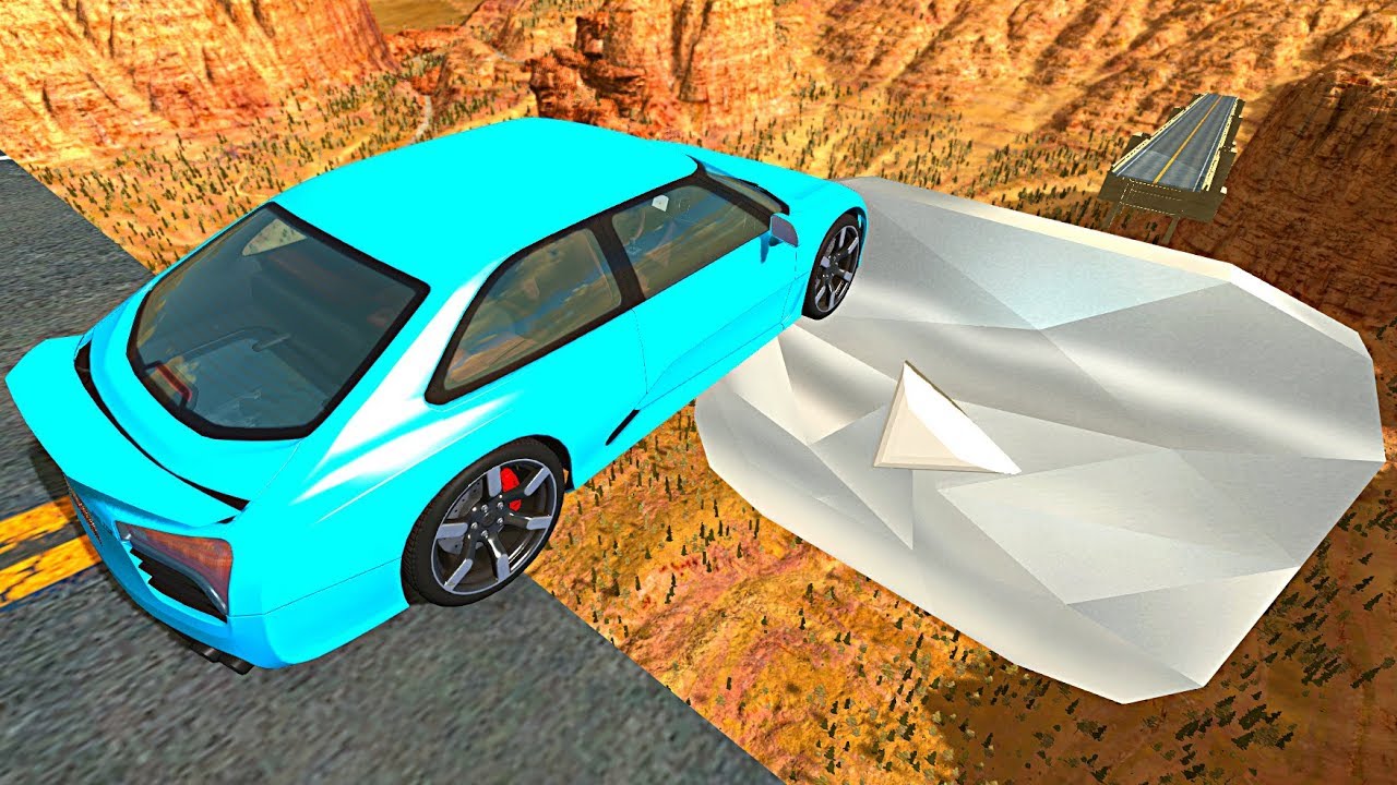 Beamng drive - Open Bridge Crashes over Giant Diamond Play Button #6
