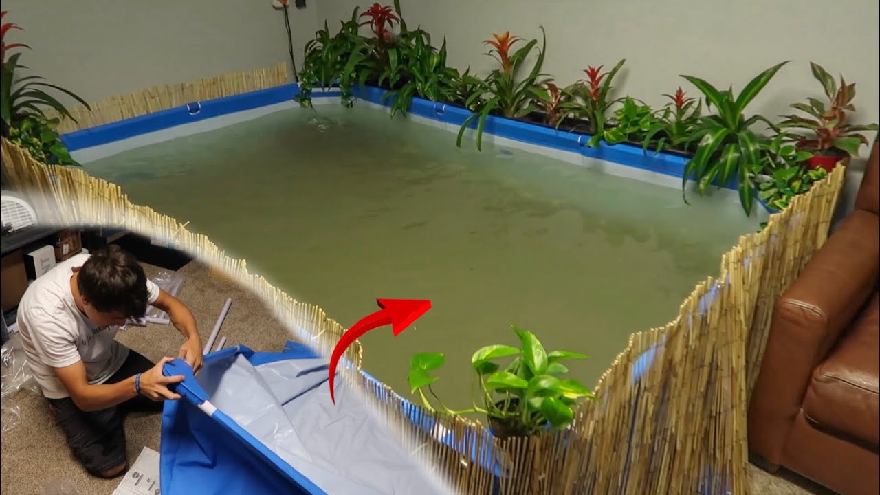 My NEW mini INDOOR POOL POND!!!