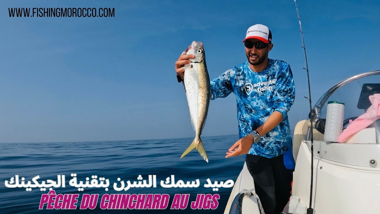 P&ecirc;che du gros chinchard au jigs 🎣 صيد سمك الشرن العملاق بتقنية الجيكينك