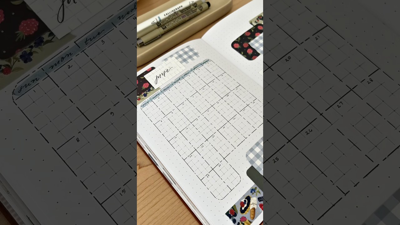 June calendar 🍓(discounts & details in description) #journaling #bulletjournal #aesthetic #journal