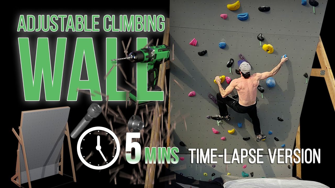 Building an Adjustable Home Climbing Wall (5 MINS time-lapse) - Isolation Bouldering