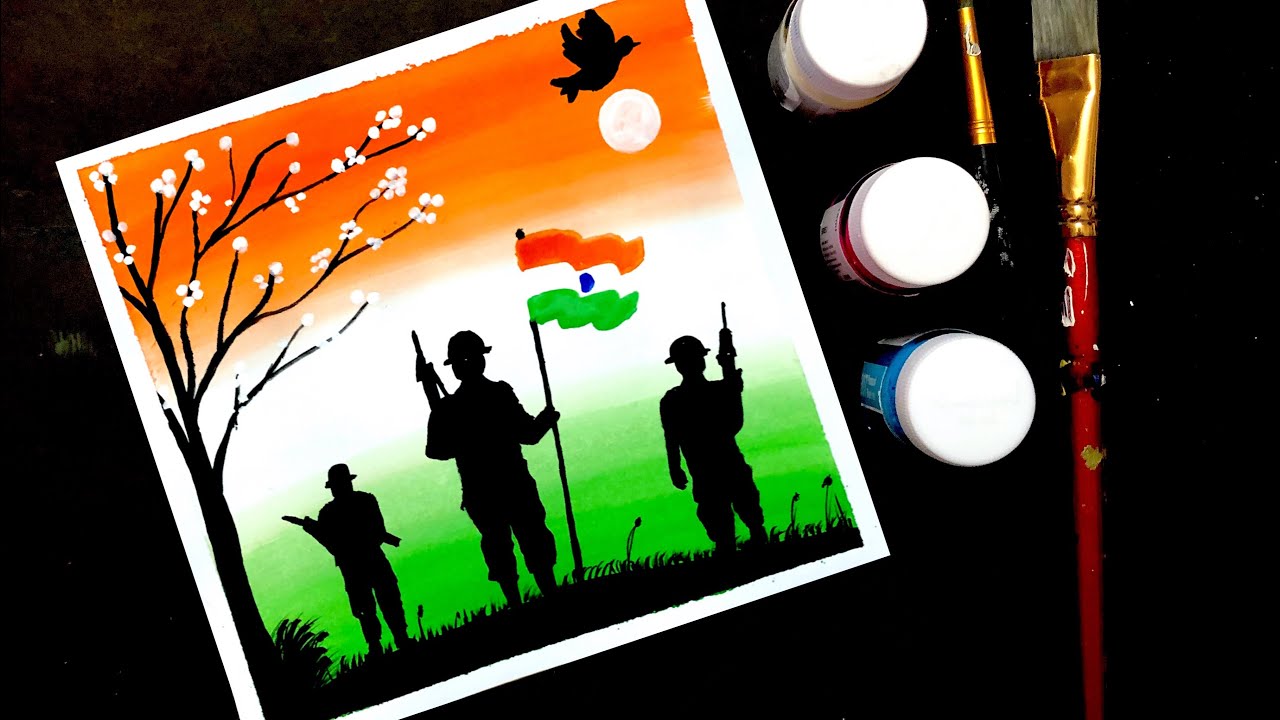 Easy Independence Day Painting for Beginners | Independence Day Drawing | Poster Colour Painting