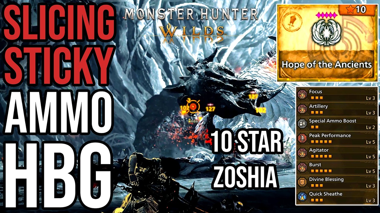 MH Wilds 💥 Heavy Artillery 💥 Sticky / Slicing Hybrid HBG Build (Wyvern Cluster)