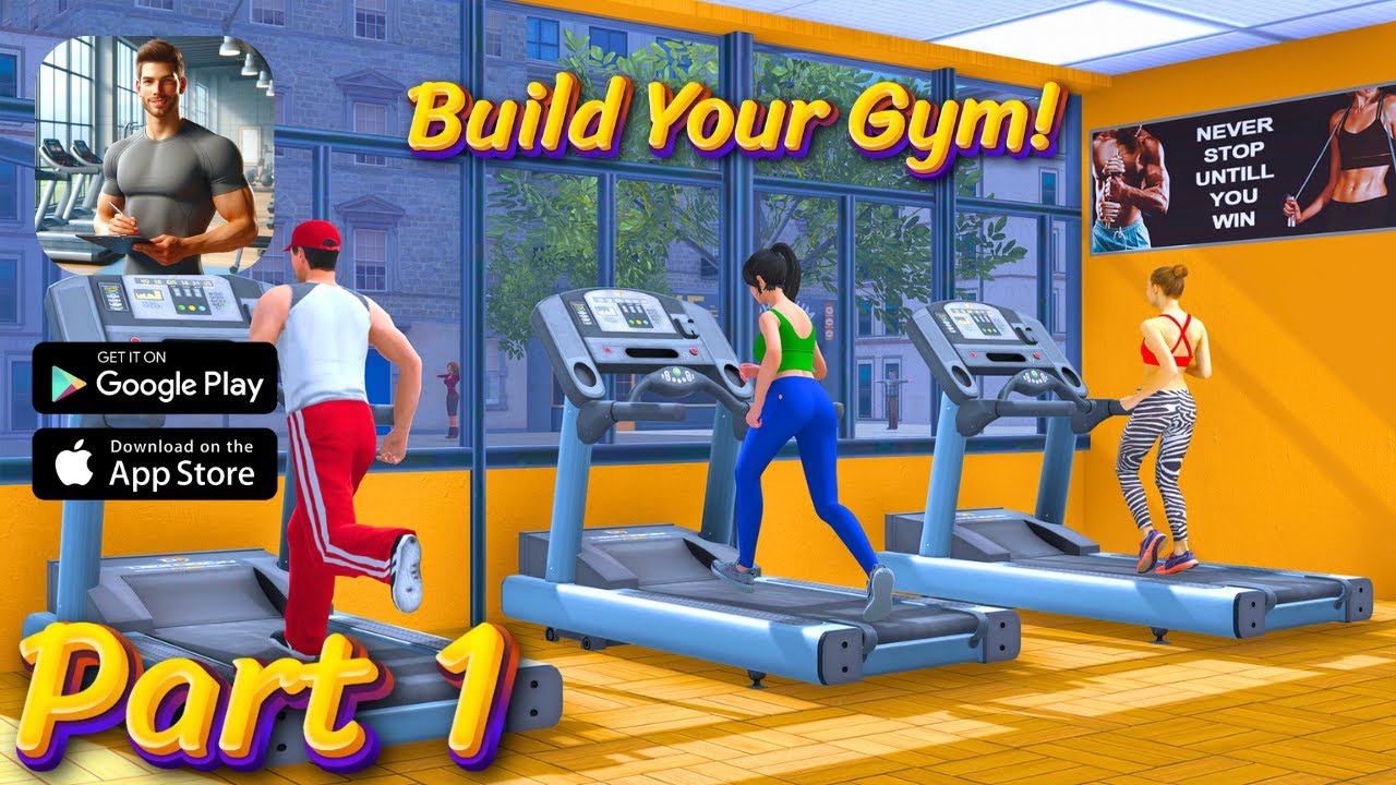 My Gym Simulator Fitness Store Gameplay Walkthrough Part 1 - Building Fitness Empire! (iOS, Android)