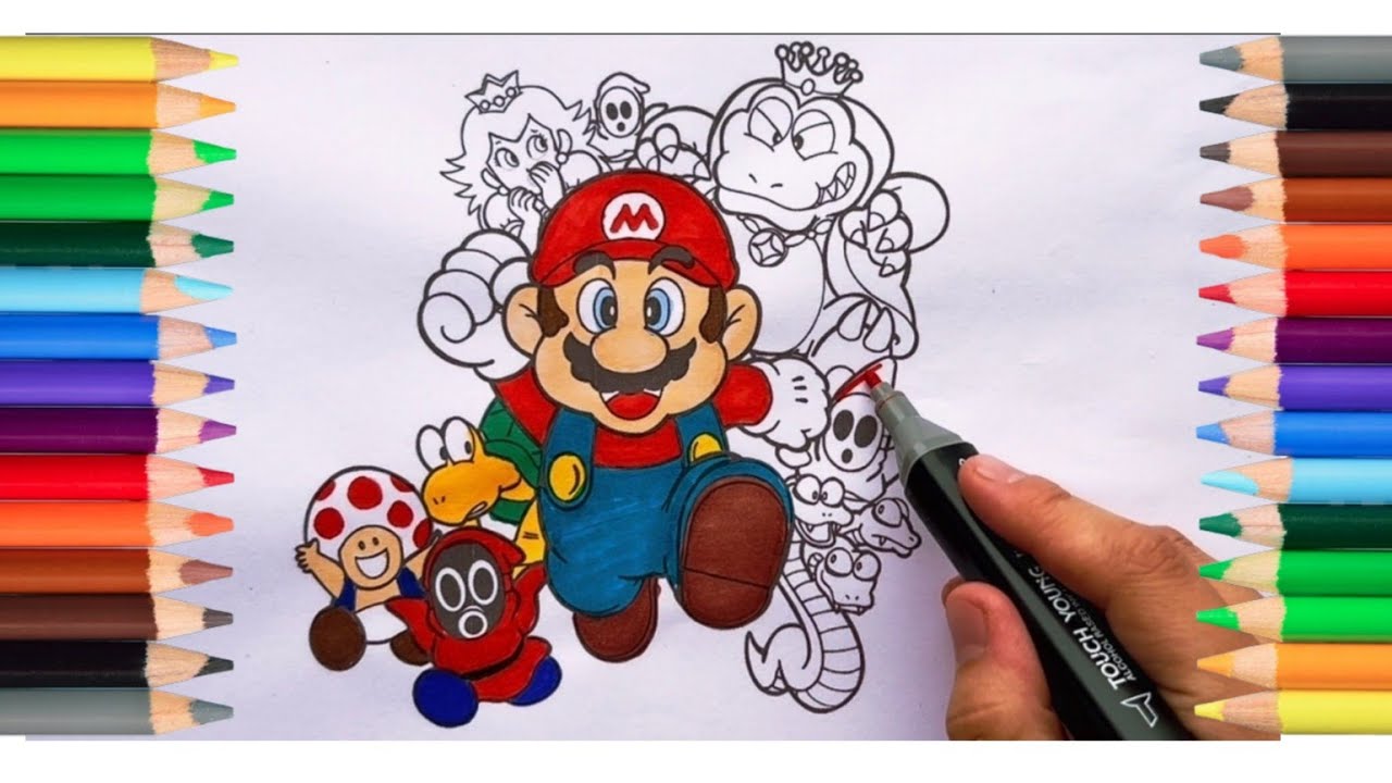 Coloring Super Mario Characters&hellip; But They Come To Life! 🤯 Magic Drawing Animation!