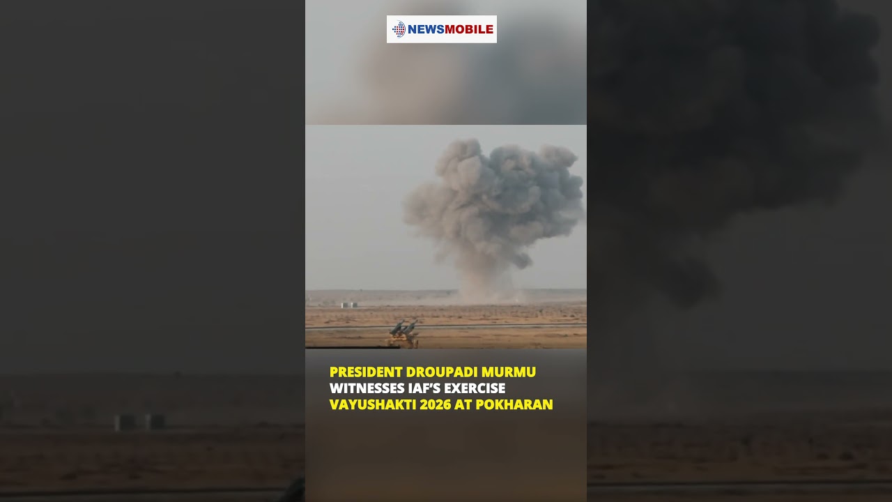 President Droupadi Murmu Witnesses IAF&rsquo;s Exercise Vayushakti 2026 at Pokharan